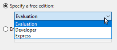 SQL Server Free Edition (Evaluation)